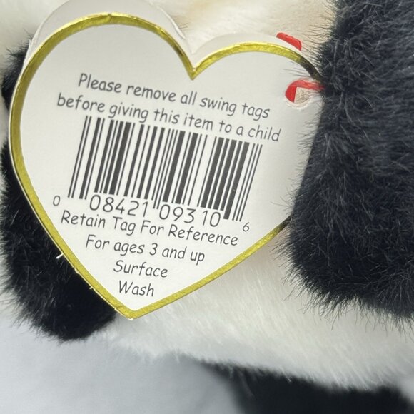 Vtg TY Beanie Buddies Peking Panda Bear Black White 1998 Plush Stuffed Animal - Picture 7 of 10